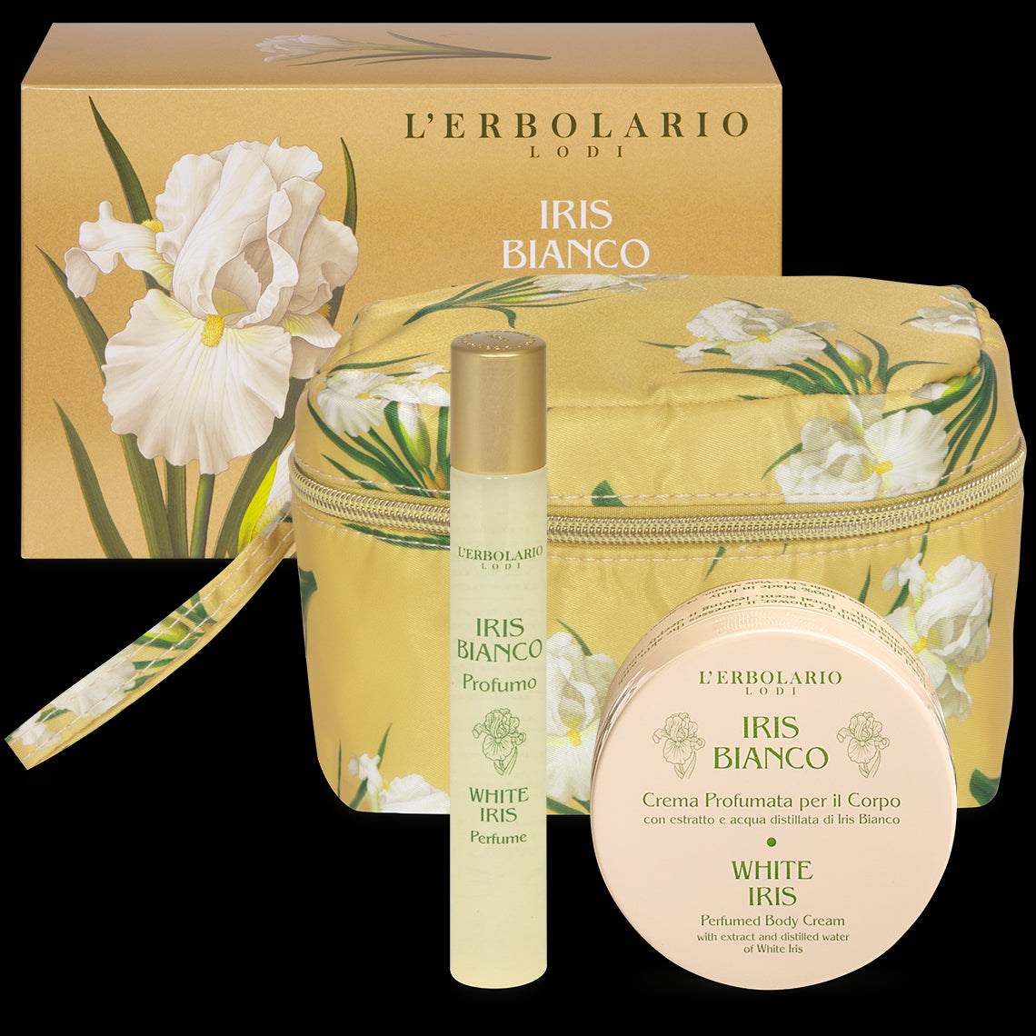 Iris Bianco Mini beauty case petalo