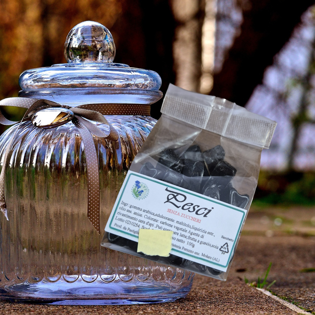 Liquirizia Pesci senza zucchero