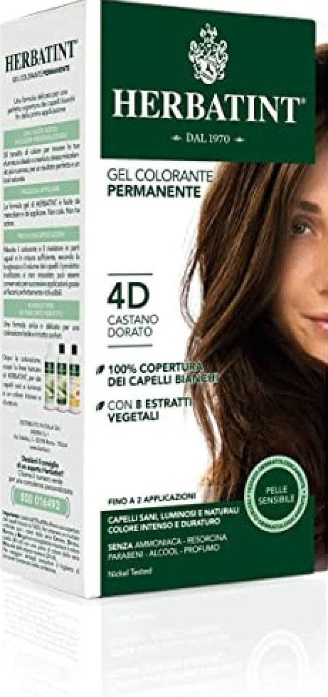 Gel colorante permanente Herbatint 4D Castano Dorato (150 ml)